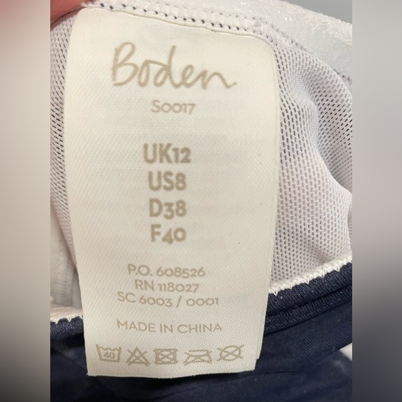 Boden Blue and White One Piece Swimsuit with Nautical Stripes. Size 8. Like new! - Picture 3 of 6